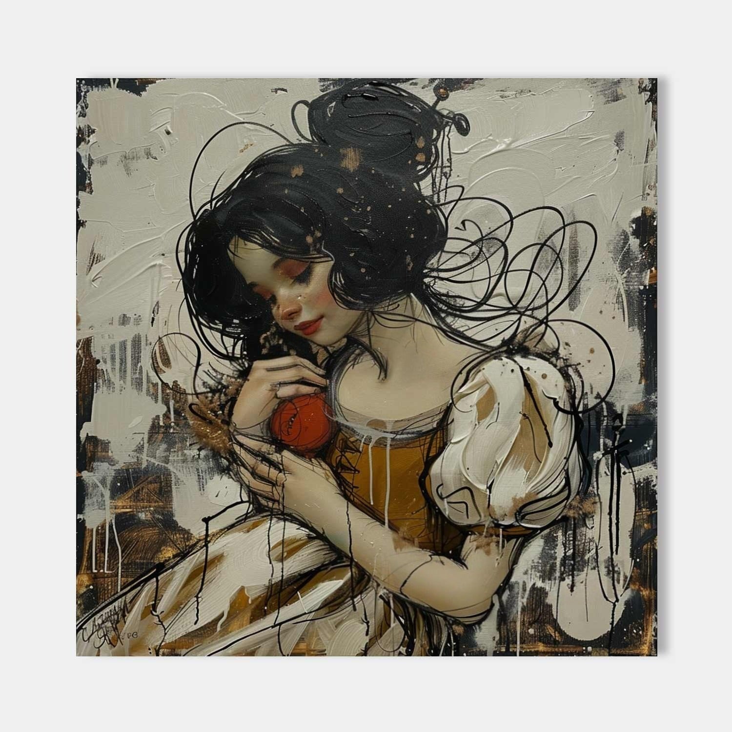 Wall Art Snow White Canvas - Neutralighting