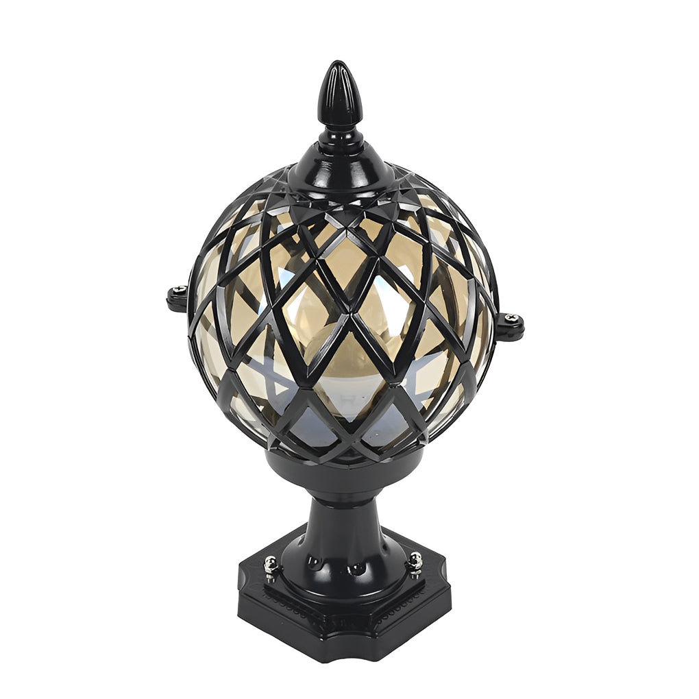 WeBorn Round Ball Glass Outdoor Fence Post Lights