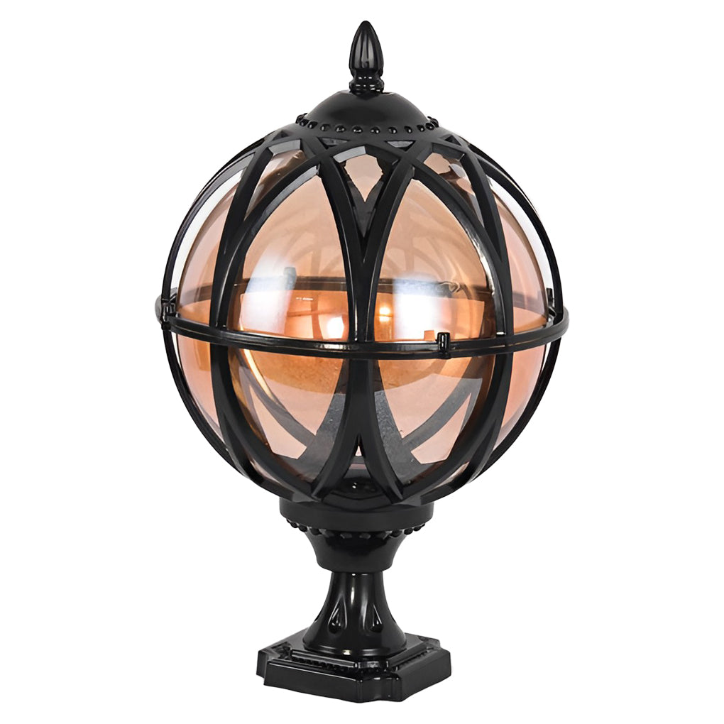 Prunel Round European Glass Outdoor Post Caps Lights