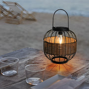 Fiter Decor Cage Shape Intelligent Rattan Outdoor Lanterns