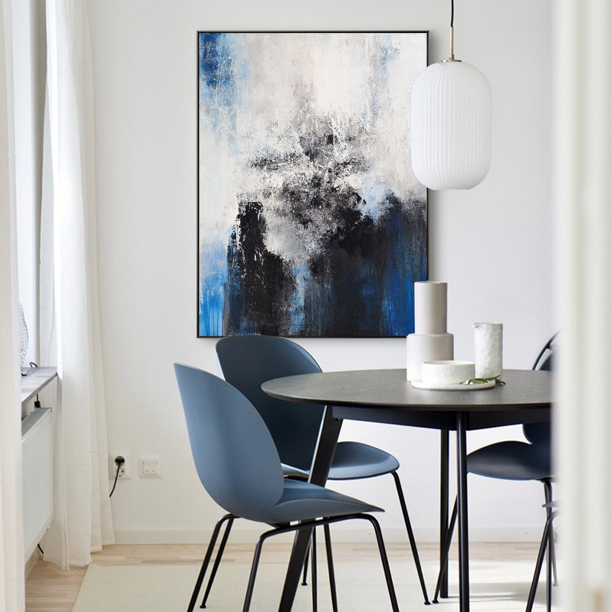 Blue And Black Abstract Painting ABAV96 - Neutralighting