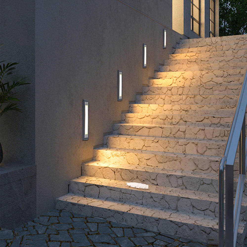 Ray Modern Rectangular Outdoor Deck/Step Light, Black - Neutral Decor