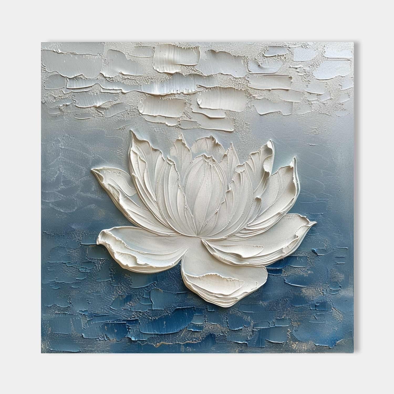 Wall Art 3D Lotus Flower Oil Painting - Neutralighting