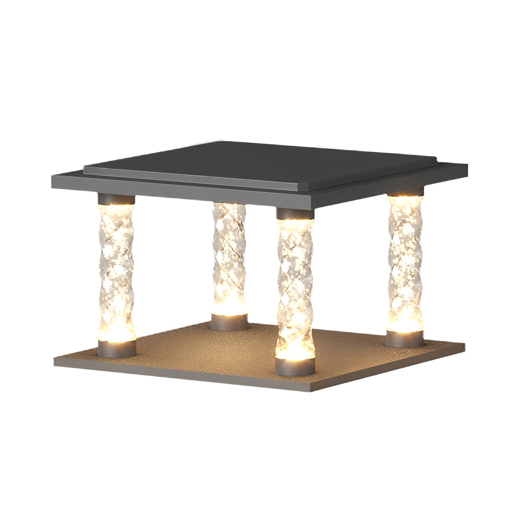 Landon Bubbles Square Modern Outdoor Post Caps Lights