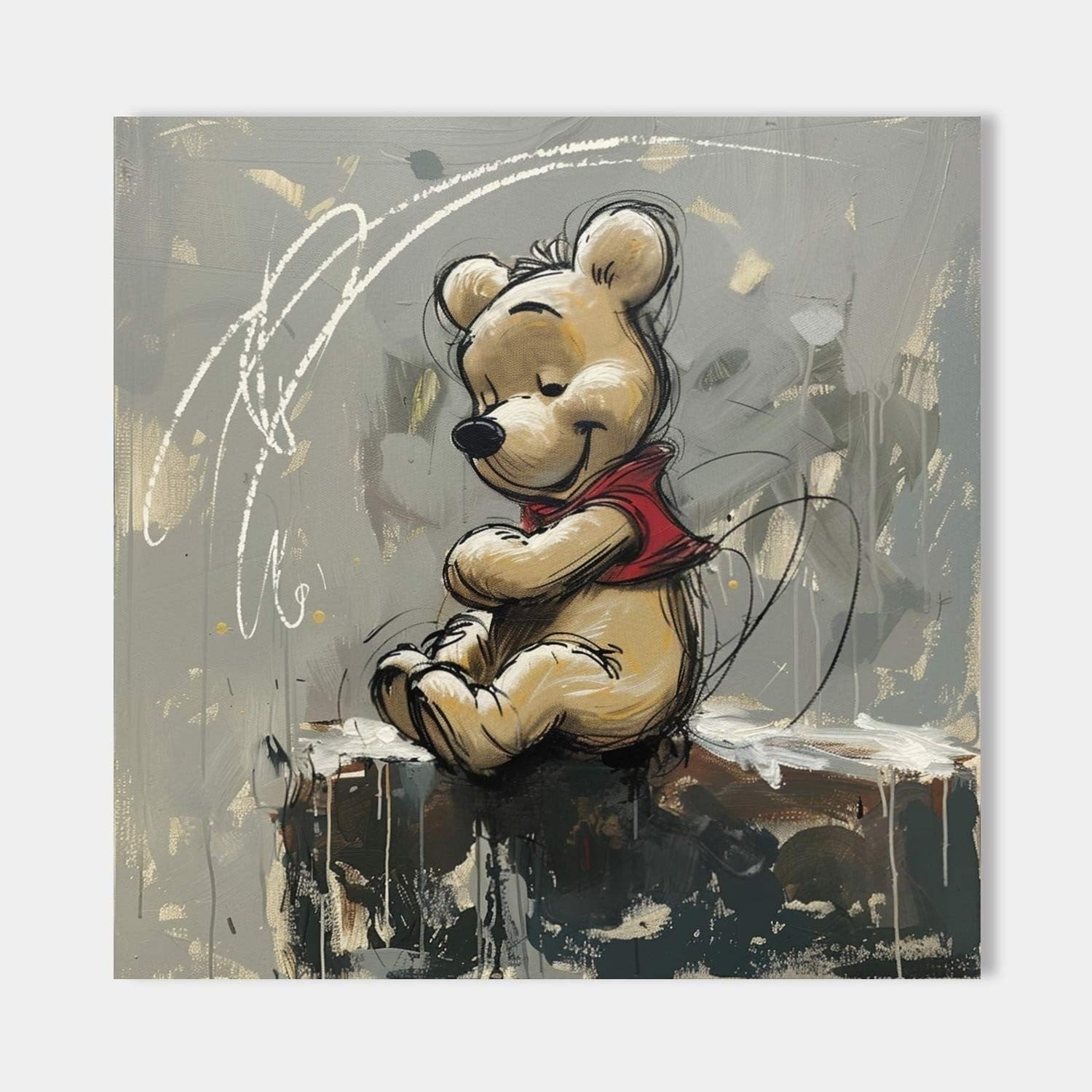 Wall Art Textured Whimsical Winnie Pop - Neutralighting