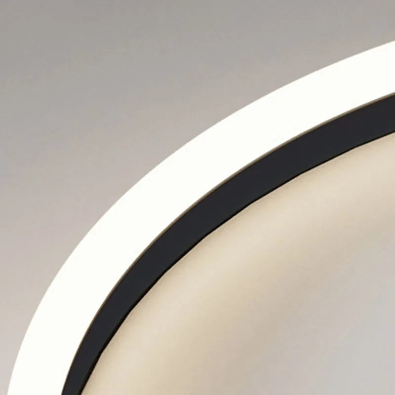 Arisha Modern Round Led Metal Flush Mount Ceiling Light, White/Black - Neutral Decor