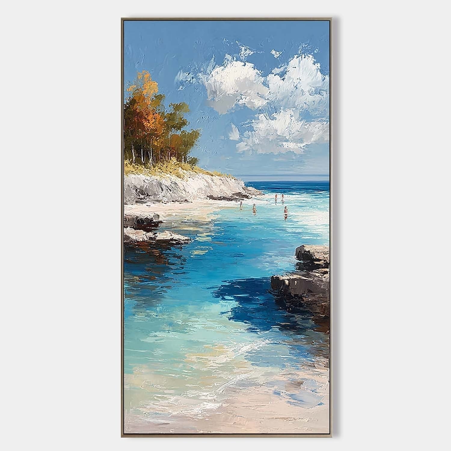 Cliffside Cove Impasto Painting - Neutralighting