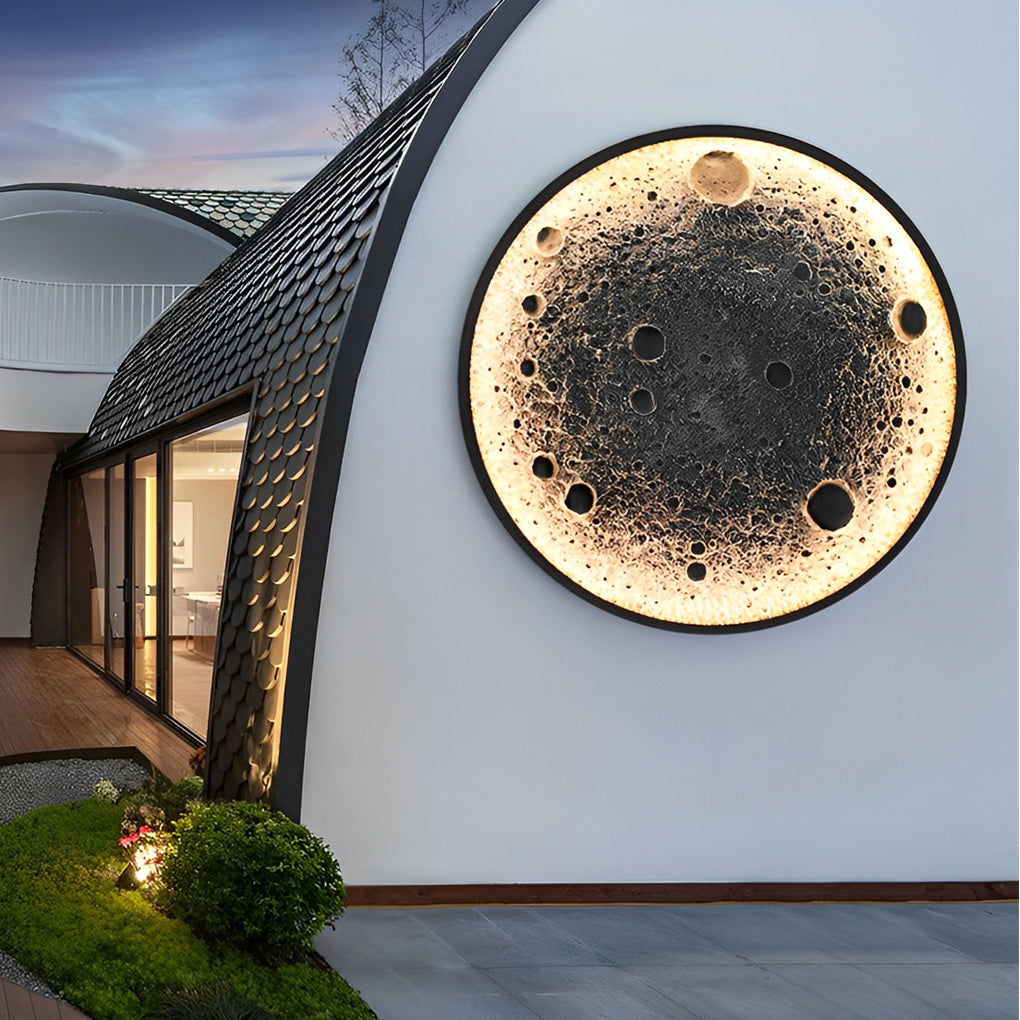 Rebellious Round Moon Modern Outdoor Wall Lights