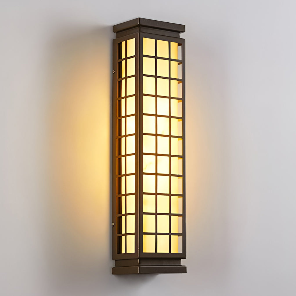 Horace Classic Rectangular Vintage Marble Outdoor Wall Lights