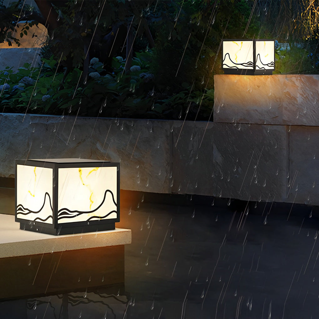 Holly Mountain Scenery Intelligent Post Caps Lights