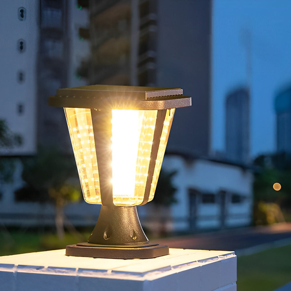Smll LED Motion Sensor Modern Outdoor Post Caps Lights