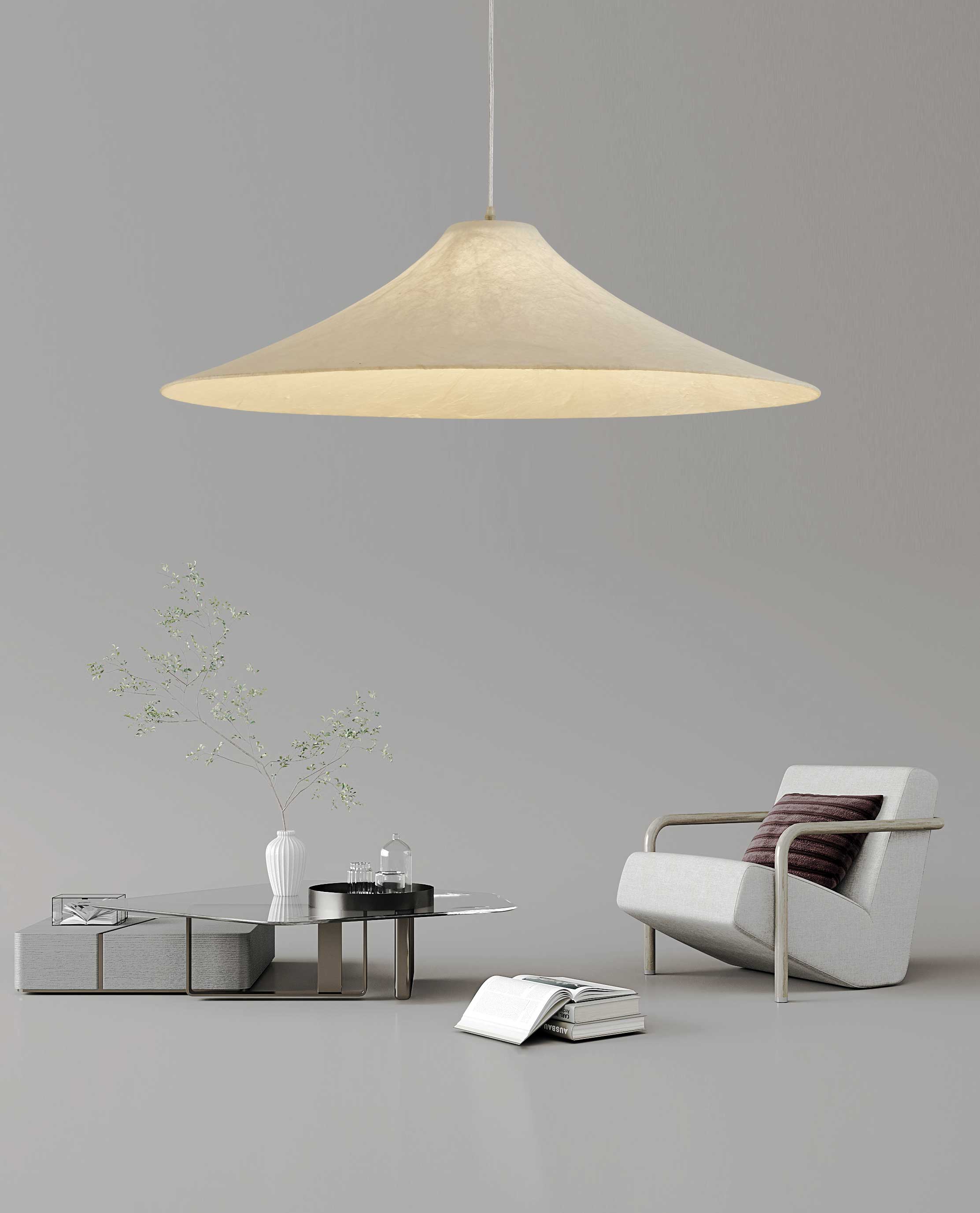 Abbotswell Modern Minimalist Natural Flat Pendant Lamp-Neutral Decor