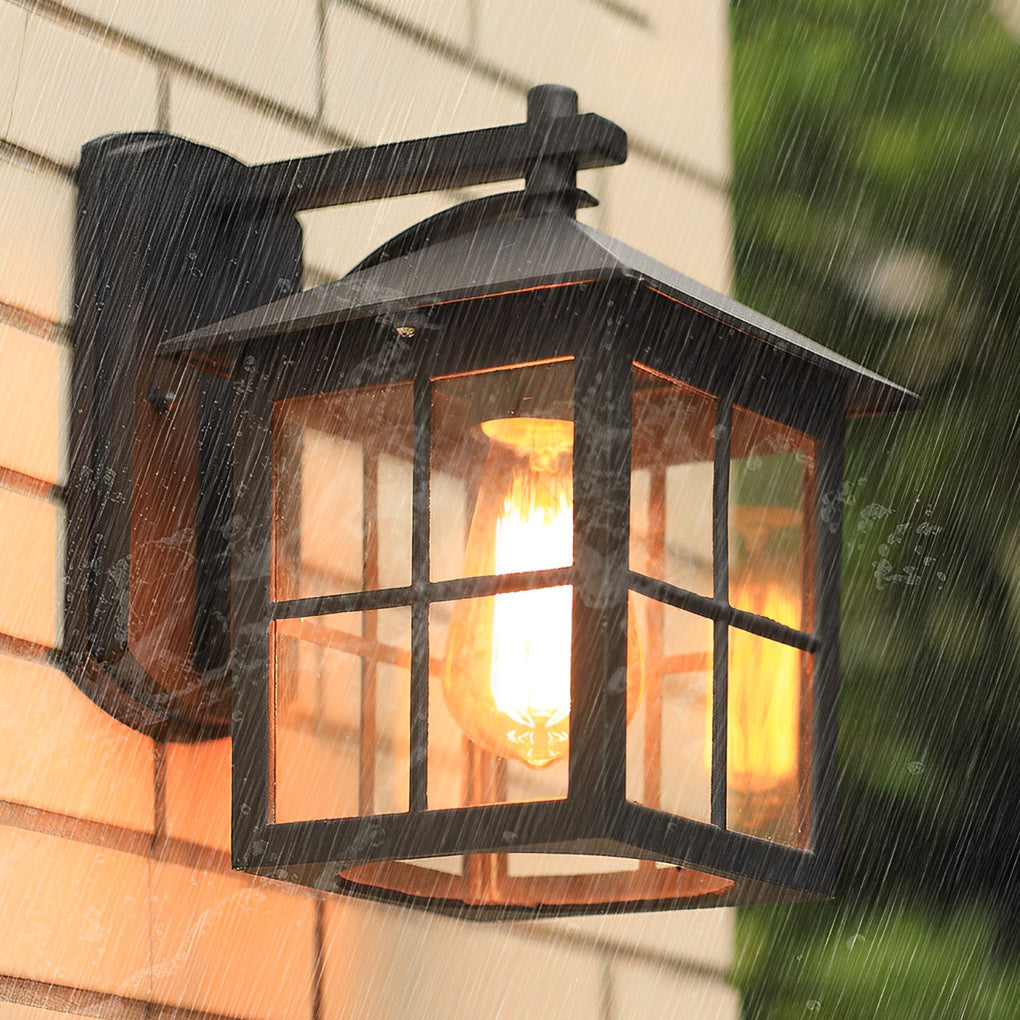 Maia Antique Modern Glass Outdoor Wall Sconce Light