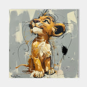 Wall Art Pop Cartoon Lion Graffiti Modern Joyful - Neutralighting