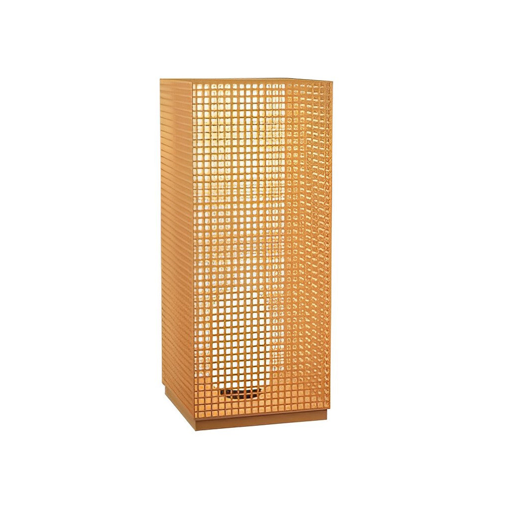 Fina Artistic Cuboid Asian-Inspired Steel Outdoor Pathway Bollard Lights