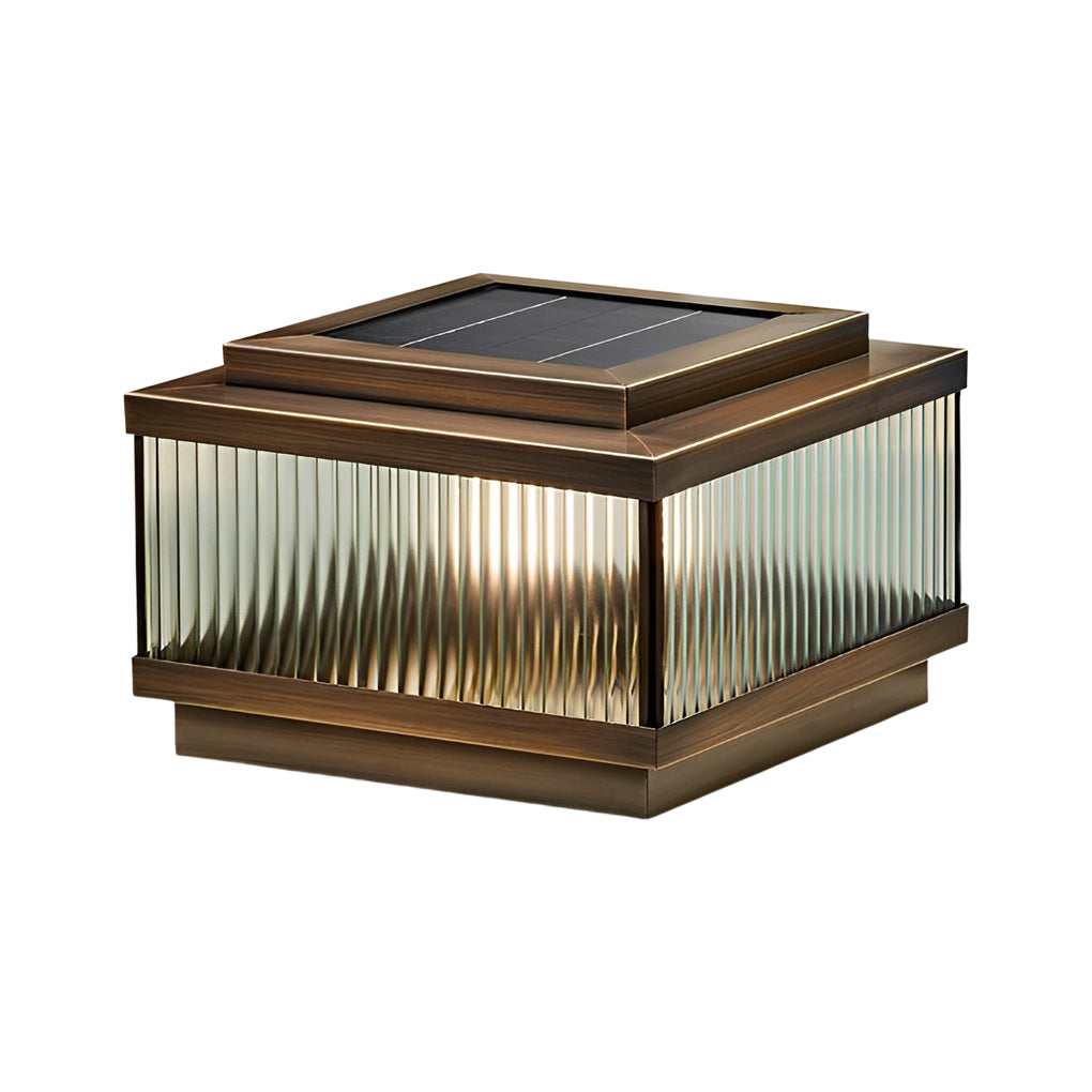 Glynn Square Intelligent Timing Modern Glass Outdoor Fence Post Lights