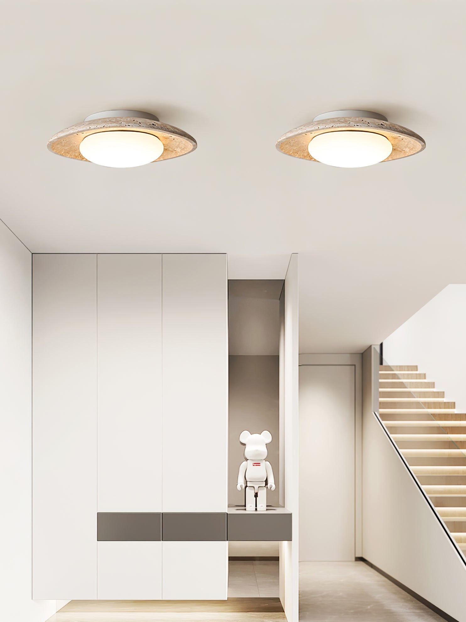 Lena Travertine Ceiling Light-Neutral Decor