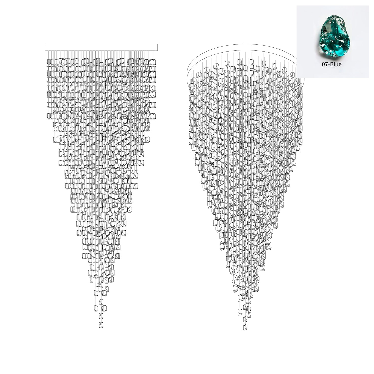 Belora Postmodern Luxury Stone Crystal Chandelier-Neutral Decor