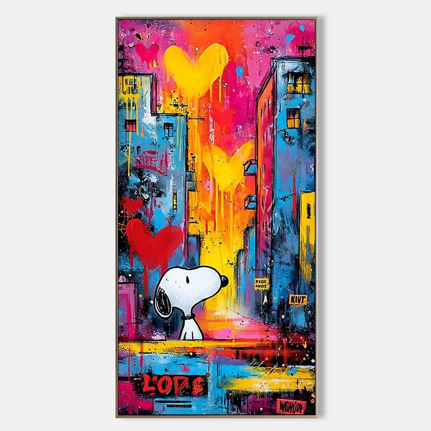 Vertical Snoopy Love Pop Art - Neutralighting