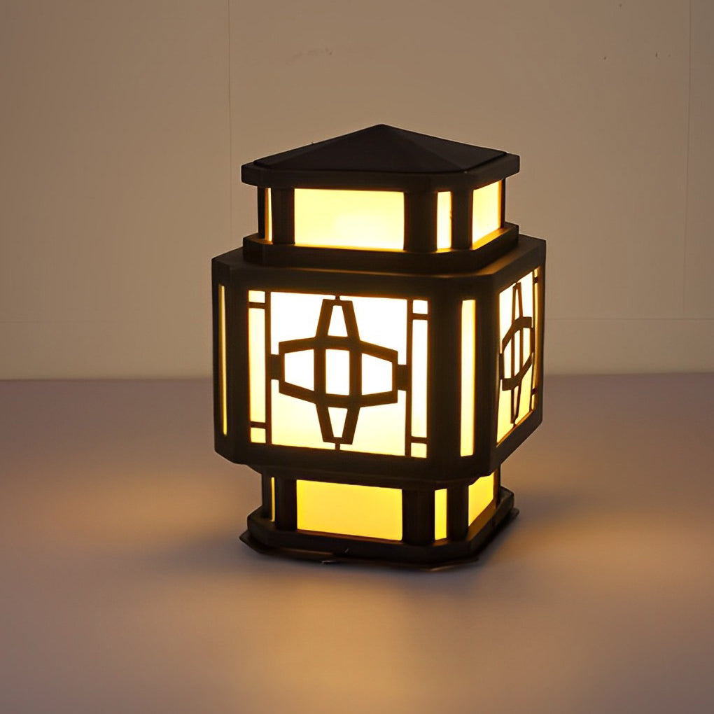 Whney Creative LED Retro Marble Outdoor Deck Post Pillar Light