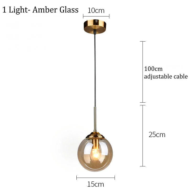Valentina Designer Bubble Glass Pendant Light, Smoke/Clear/Amber - Neutral Decor