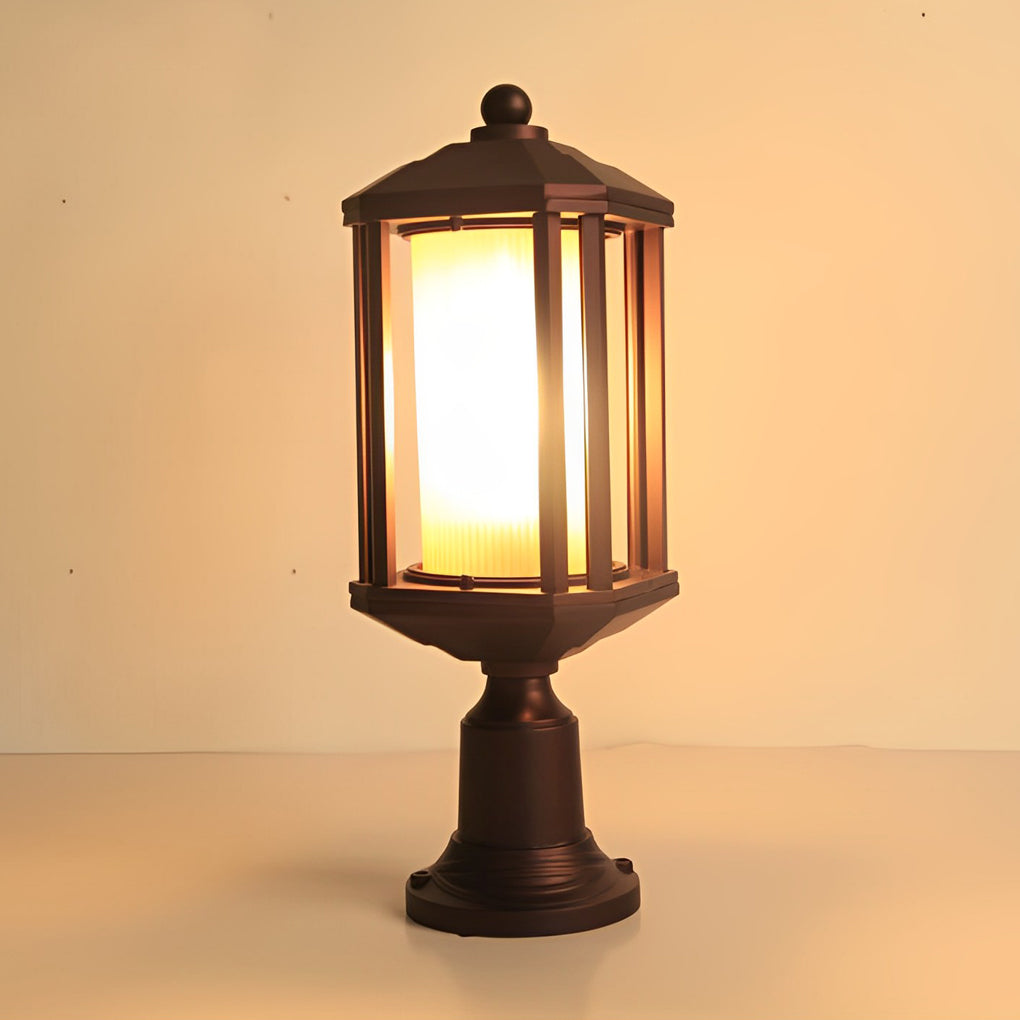 Ophelia Retro Rose Gold American Outdoor Pillar Lamp