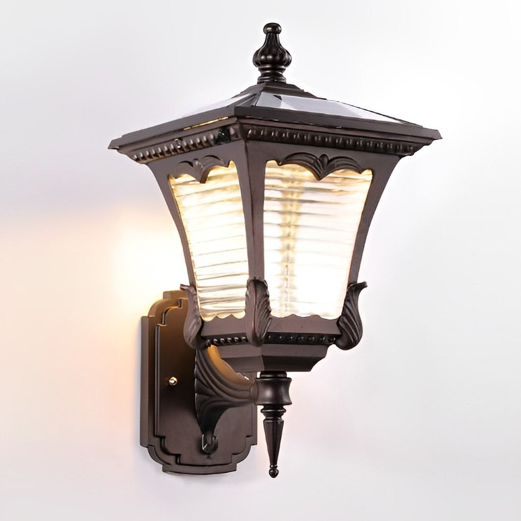 Angelia Vintage Striped LED Retro Glass Outdoor Wall Lights