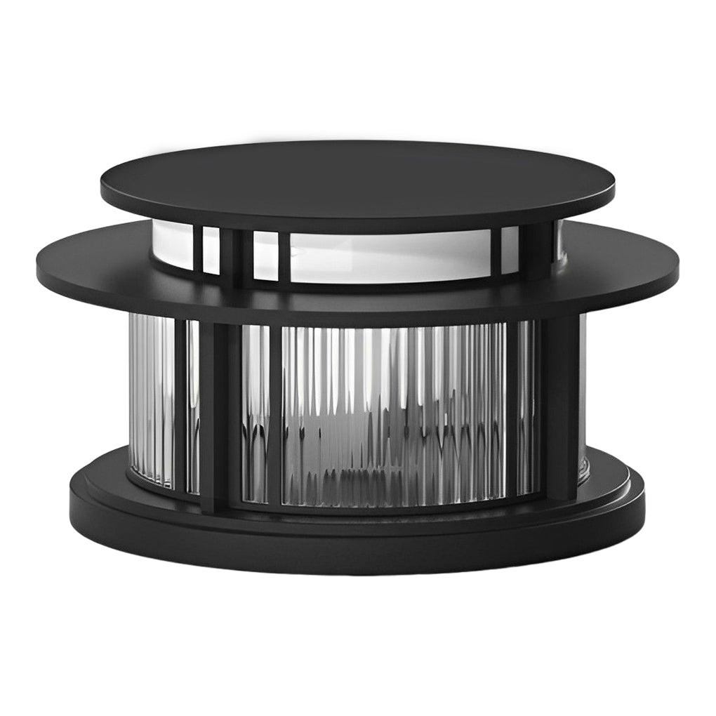 Eery Round Modern Steel Outdoor Fence Post Pillar Light