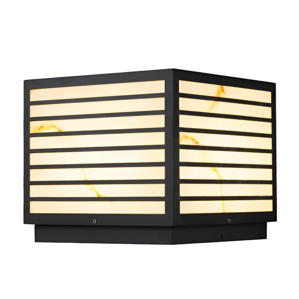 Butterf Square LED Modern Steel Outdoor Deck Post Pillar Light