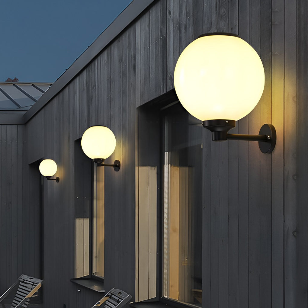 Silver Round LED Modern Outdoor Wall Lamp