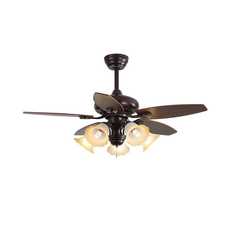 Solara Classic Wood Glass Ceiling Fan Light-Neutral Decor