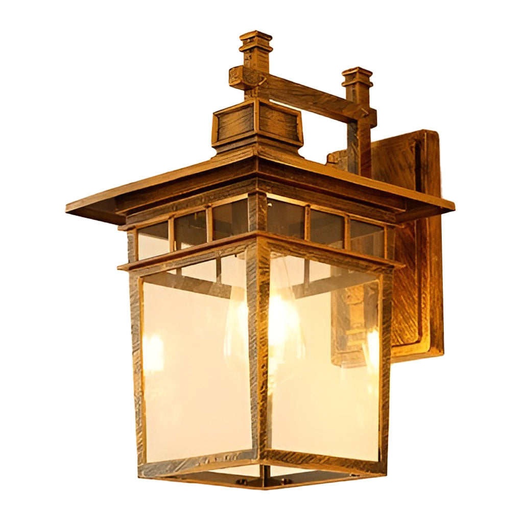 Tabi LED Waterproof Retro Glass Outdoor Wall Sconce Light