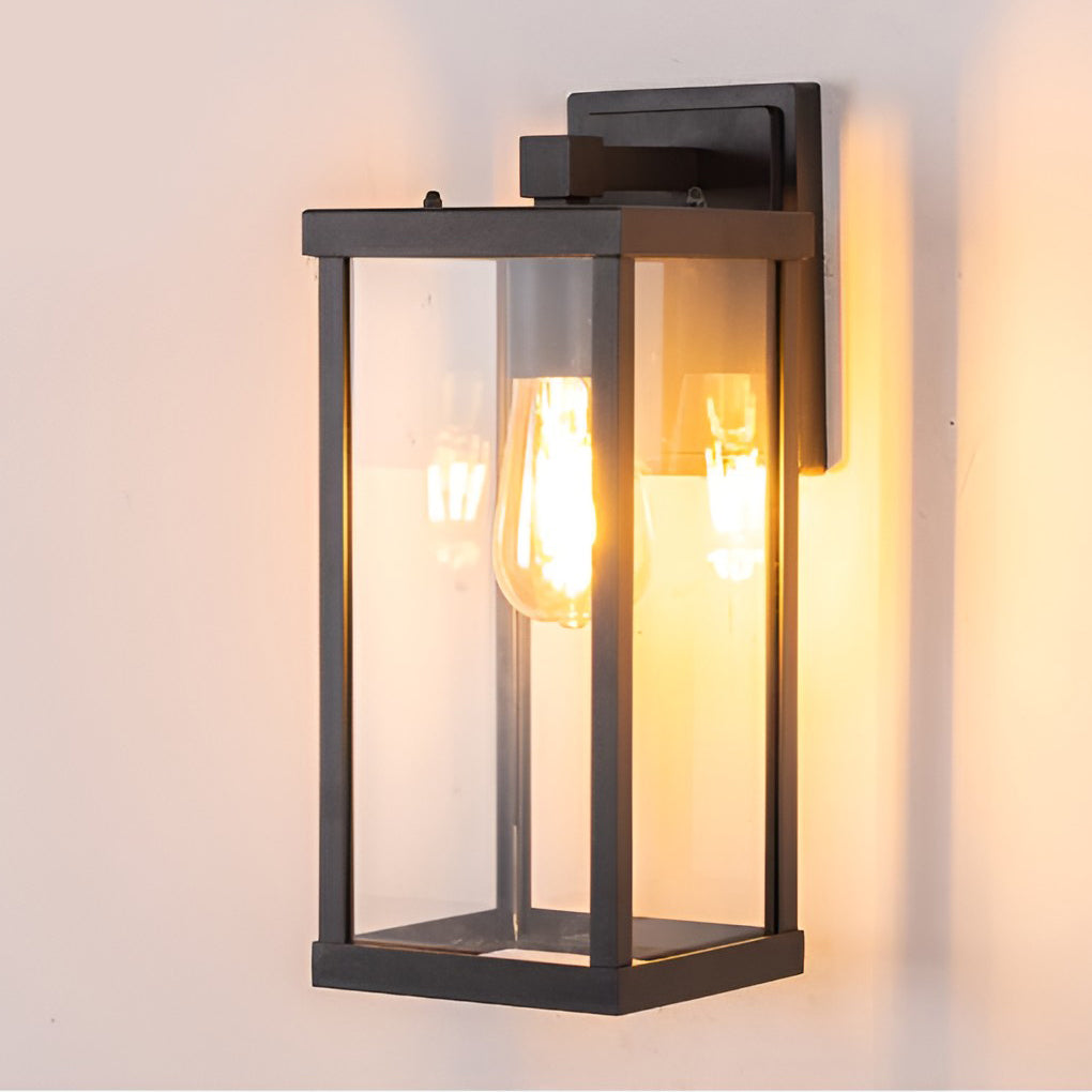 Amer Rectangular Modern Glass Outdoor Wall Lamp