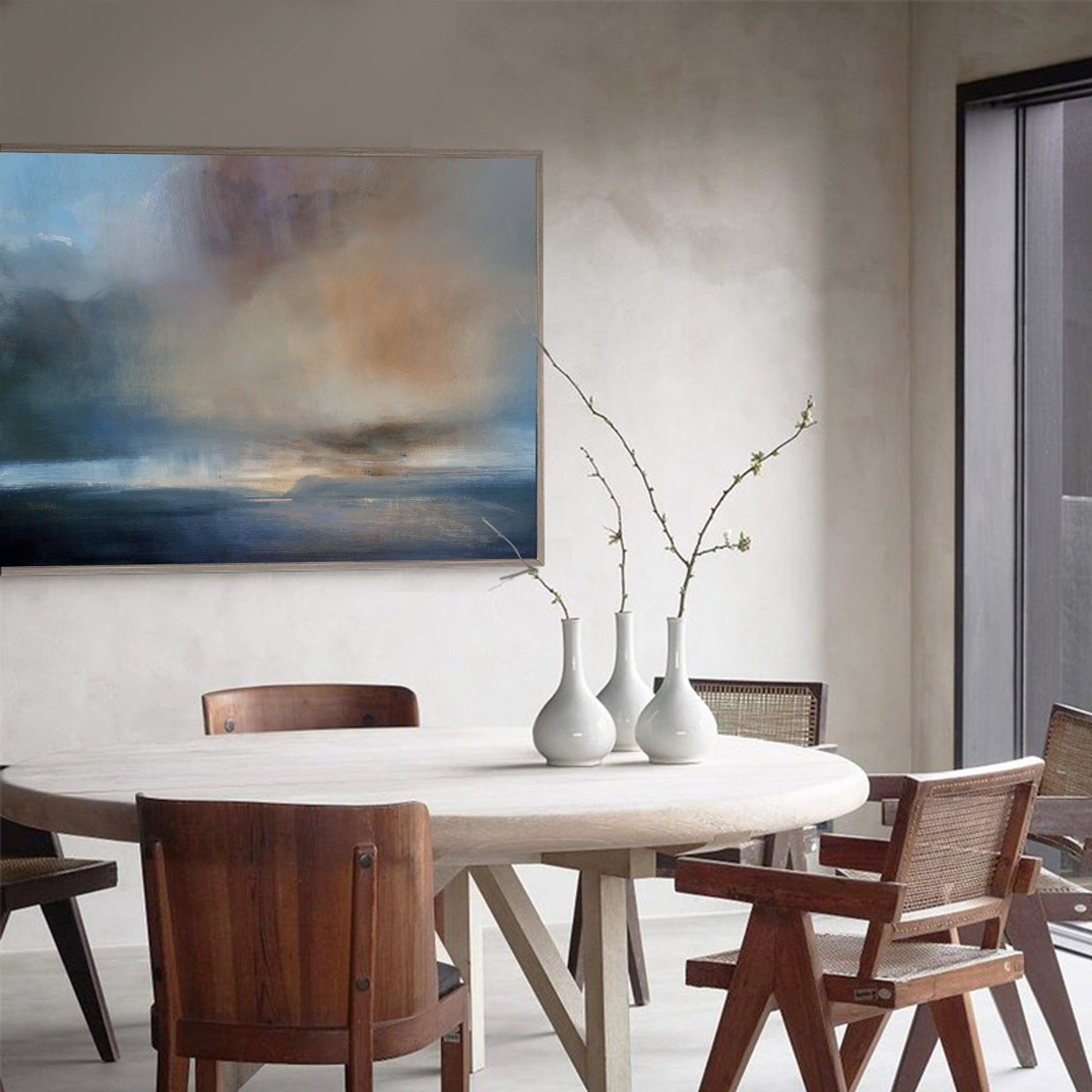 Abstract Sea Canvas Painting ABSH27 - Neutralighting