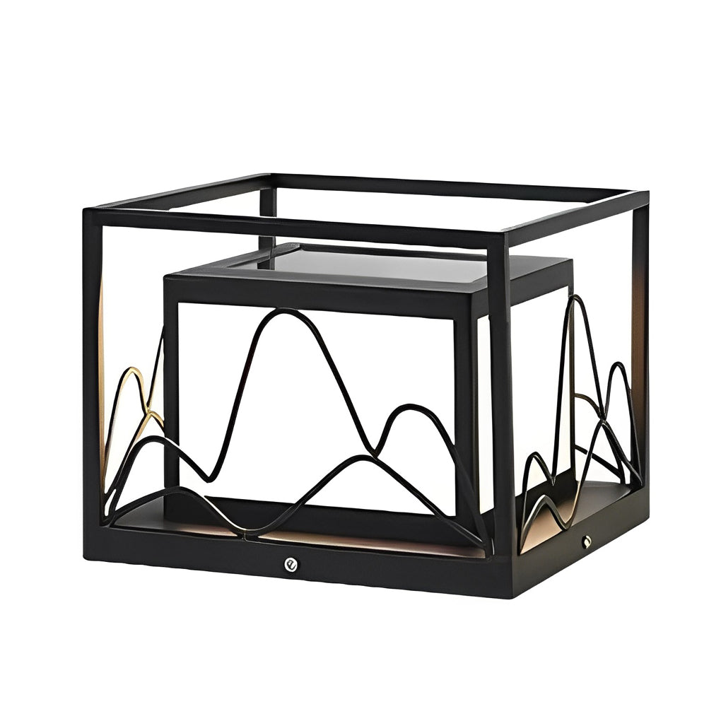 Rowena Square Scenery Marble Outdoor Post Caps Lights