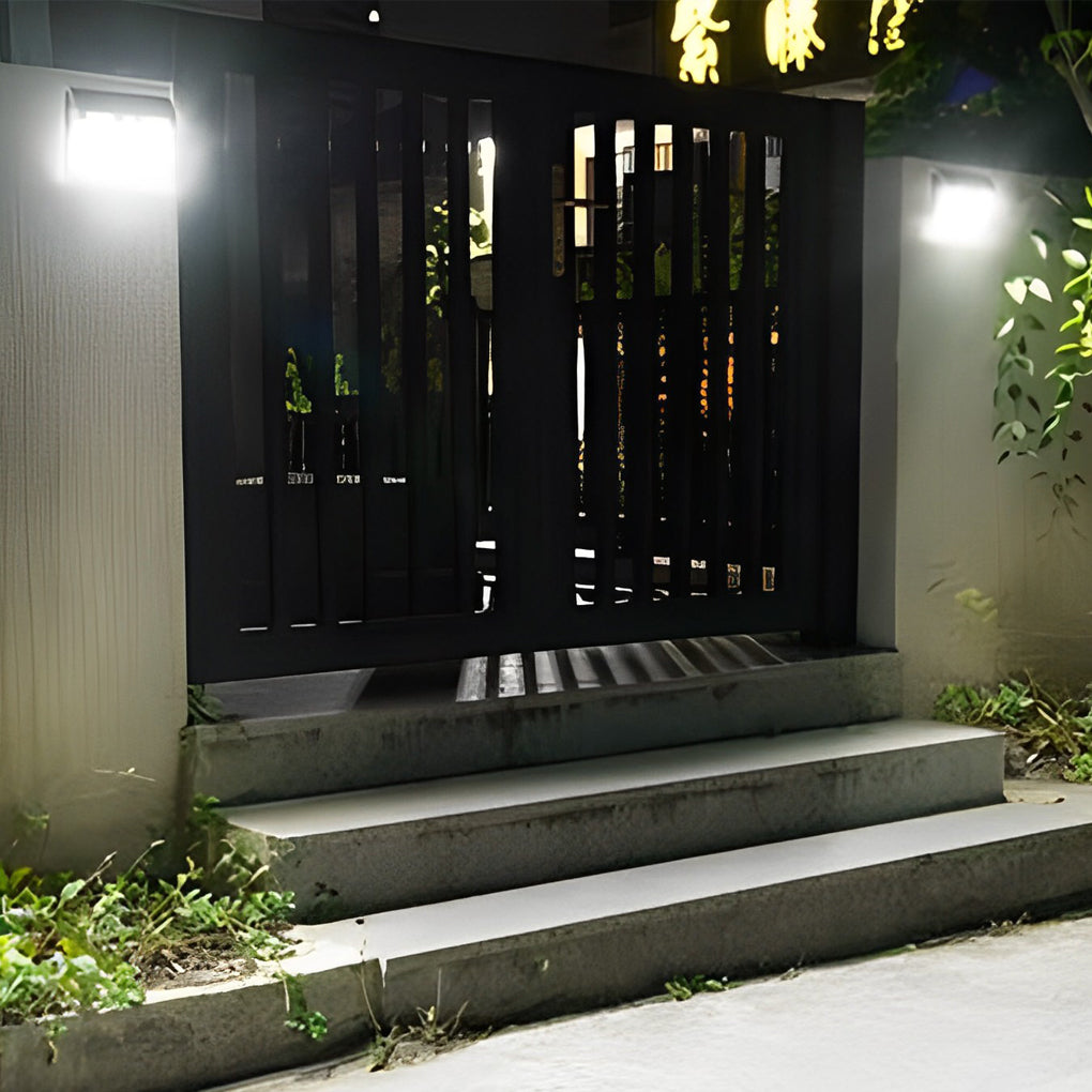 Edelin Rectangular LED Motion Sensor Steel Outdoor Wall Lamp