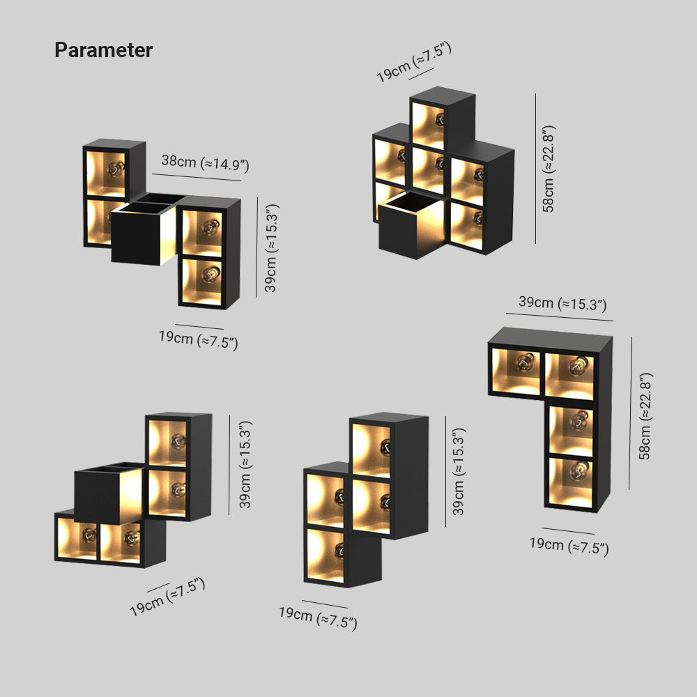 Ray Modern Cube Square Metal/Glass Outdoor Wall Lamp, Black - Neutral Decor