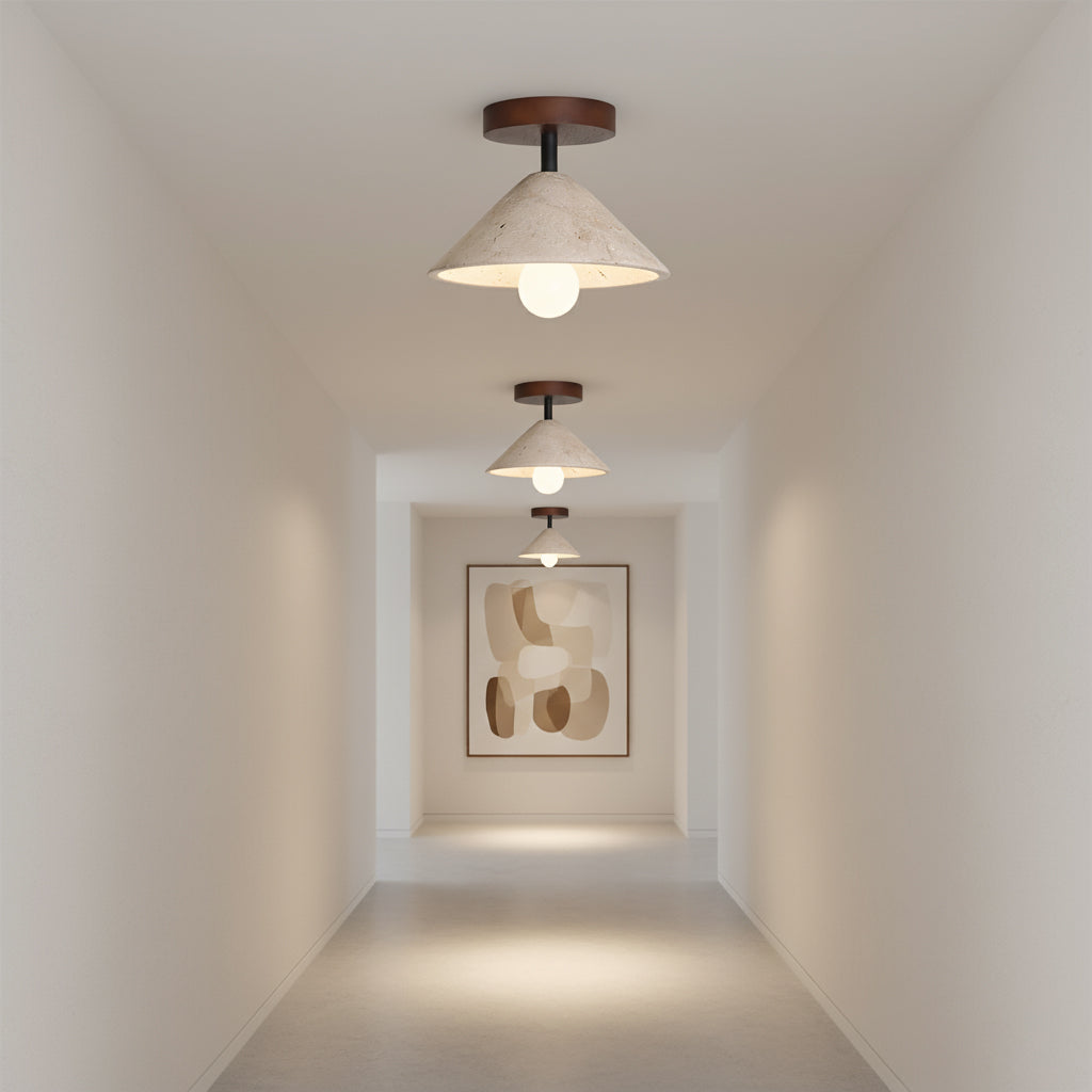 Bramwell Travertine Ceiling Lamp