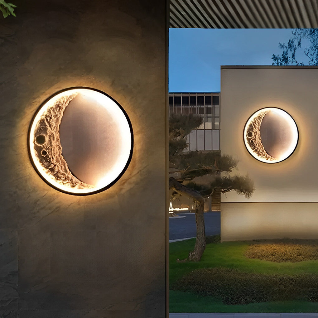 Sigmn Moon Crescent LED Resin Outdoor Wall Light