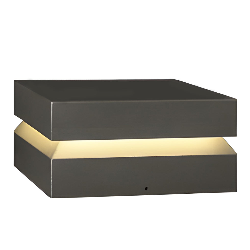 Quella Square LED Modern Steel Outdoor Post Caps Pillar Light