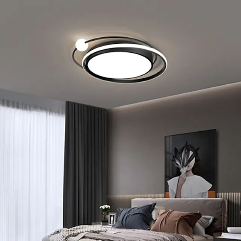 Arisha Modern Multi Orbit Flush Mount Ceiling Light, Black/Gold - Neutral Decor