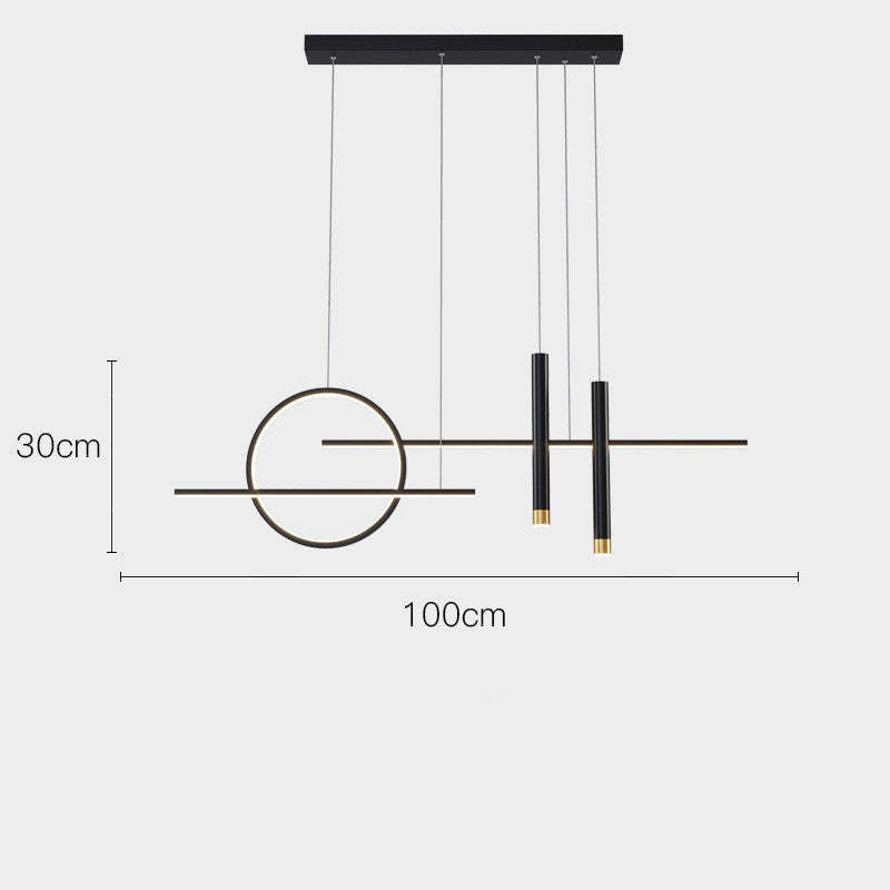 Arisha Minimalism Led Pendant Light, Irregular Ring, Black/Glod - Neutral Decor