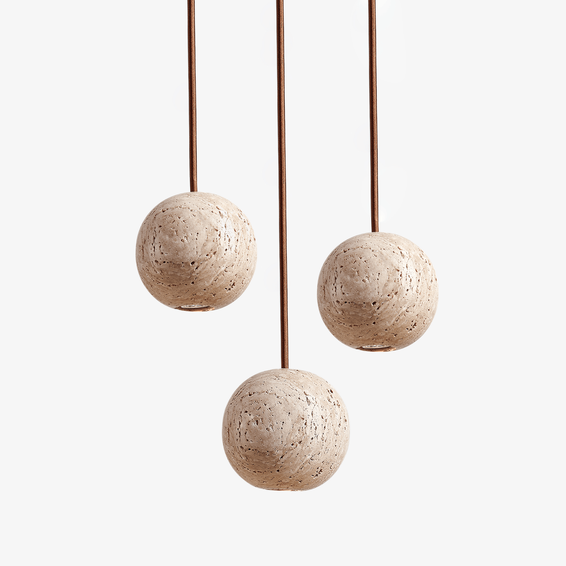 Trio Travertine Pendant Light-Neutral Decor