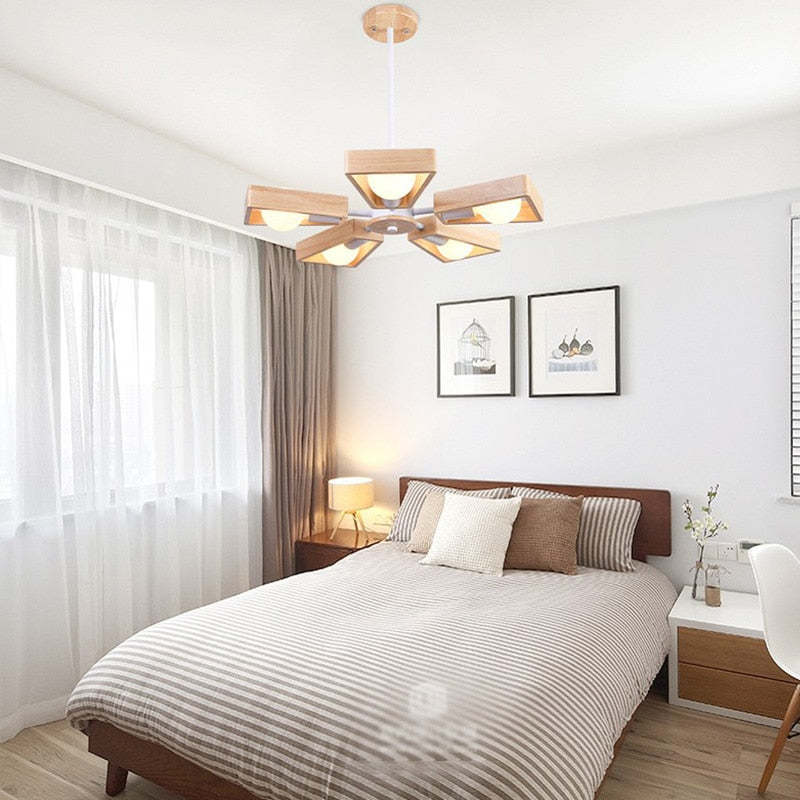 Muto Modern Nordic Rotatale Pendant Light, Wood, 3 Style - Neutral Decor