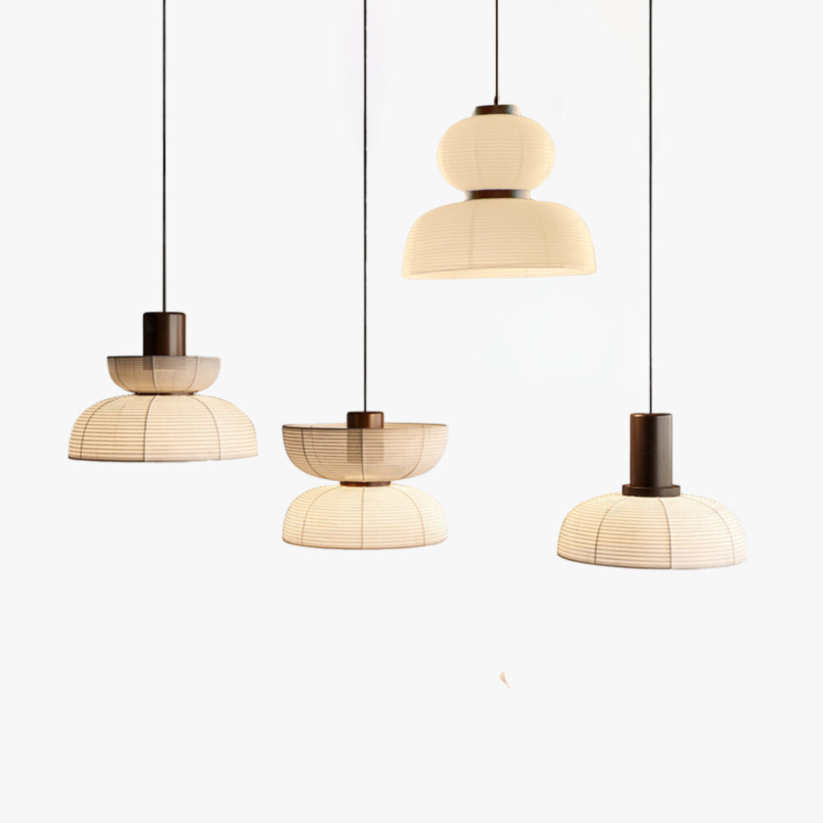 Muto Retro Fabric & Metal Pendant Light, 2 Style - Neutral Decor