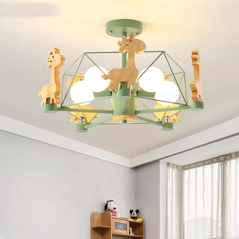 Arisha Giraffes LED Flush Mount Ceiling Light - Neutral Decor