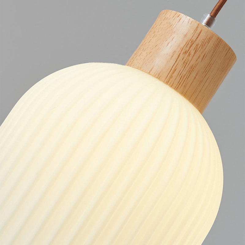 Muto Modern Wood/Glass Pendant Light, White - Neutral Decor