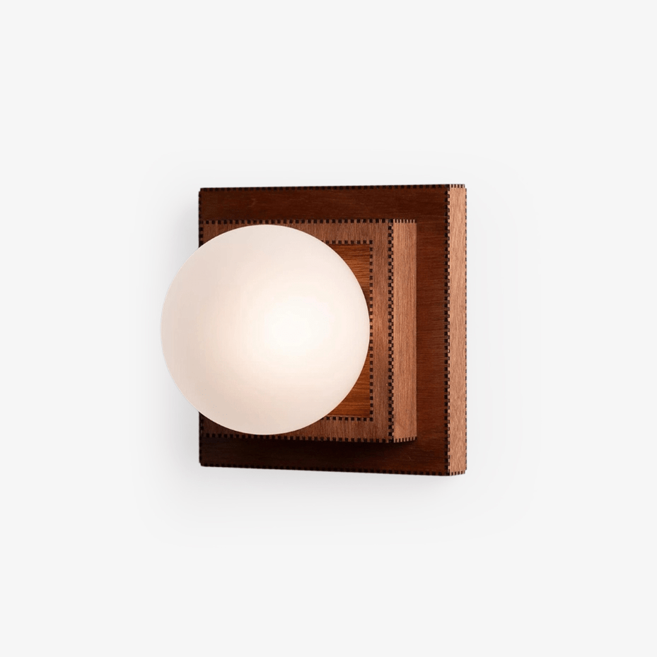 Luna Wood Layered Globe Wall Lamp-Neutral Decor