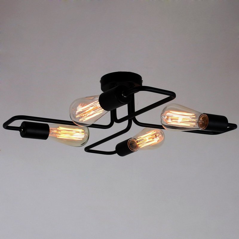 Arisha Vintage Modern Minimalist Industrial Metal Black Ceiling Lamp - Neutral Decor