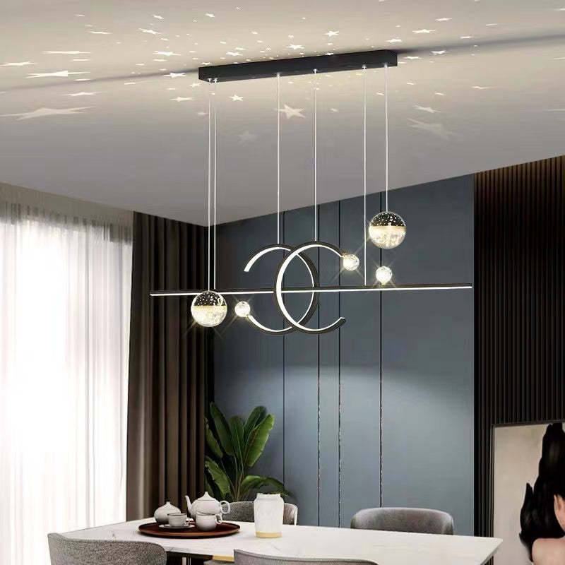 Arisha Pendant Light Double-C, Gold/Black Starry-sky - Neutral Decor